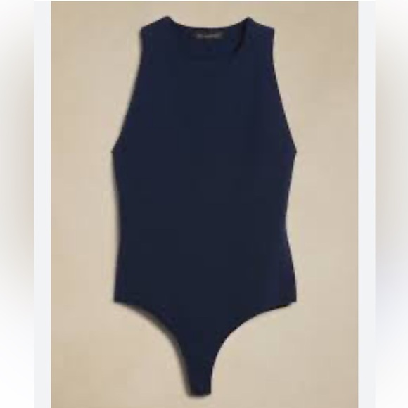 Banana Republic Navy Sleeveless Thong Bodysuit sz XL - Picture 8 of 8